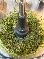 making pesto