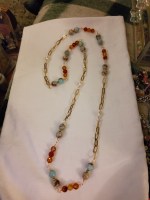 Carnelian & Aqua Terra Jasper Necklace - Image 2